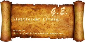 Glattfelder Efraim névjegykártya